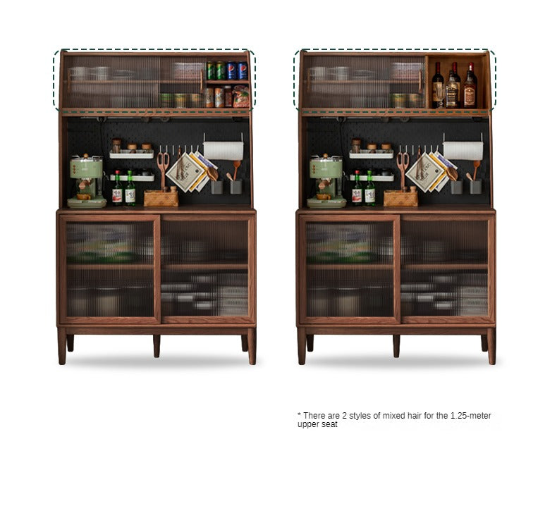 Ash Solid Wood Sideboard High Wine Cabinet Buffet