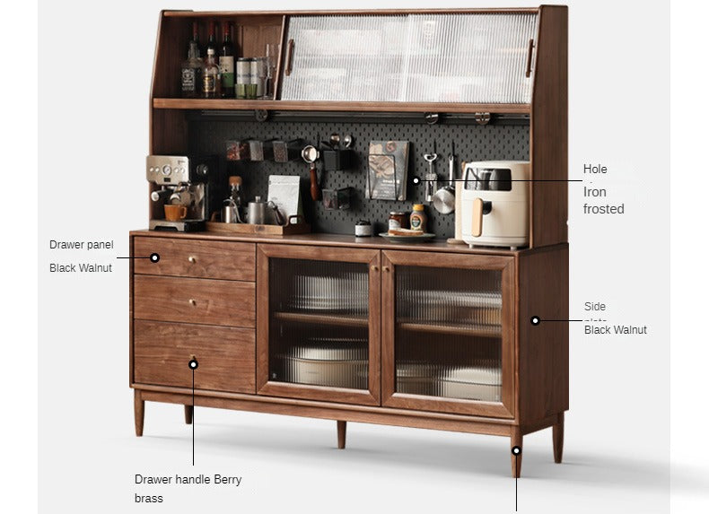 Black Walnut , South American Walnut Solid Wood Sideboard, Buffet Cabinet