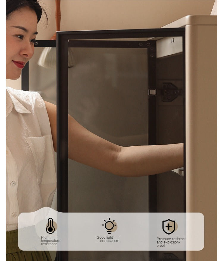 Tulipwood Solid Wood Wine Cabinet, Display Cabinet Glass Door Light Luxury