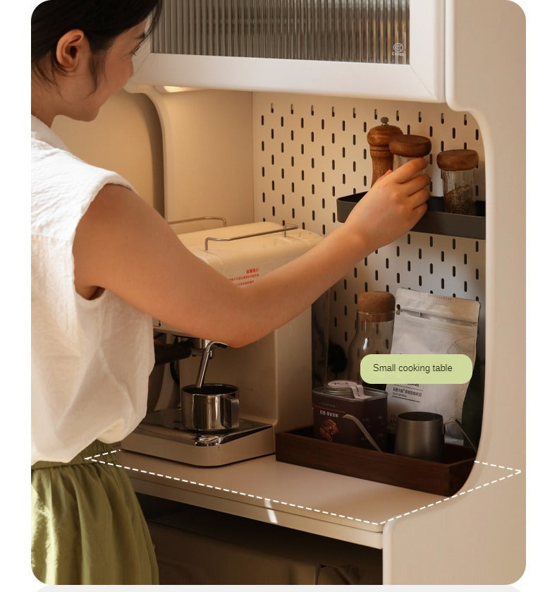 Solid RubberWood Sideboard Narrow Cream Style