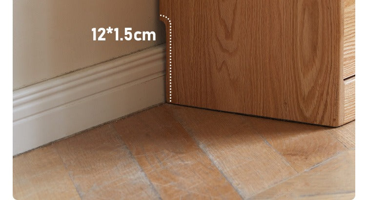 Oak Solid Wood, Solid RubberWood Slate Ultra-Narrow Sideboard