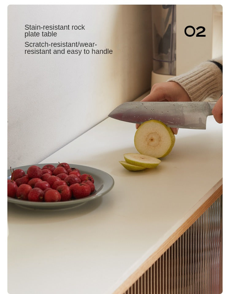 Oak Solid Wood, Solid RubberWood Slate Ultra-Narrow Sideboard