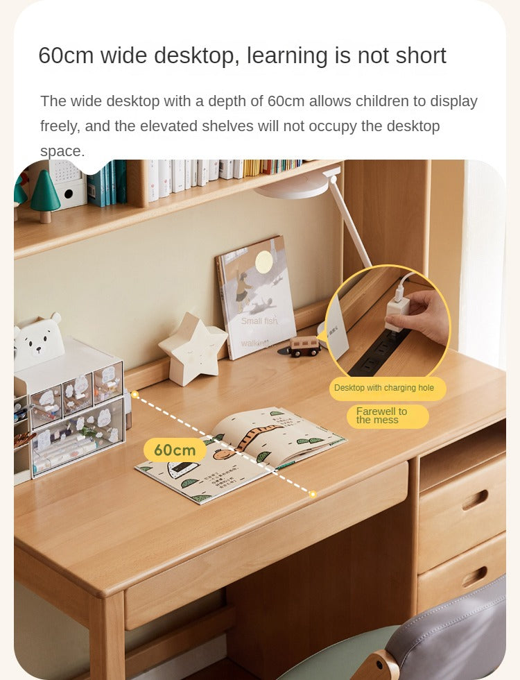 Beech Solid Wood Combination Simple Kids Desk
