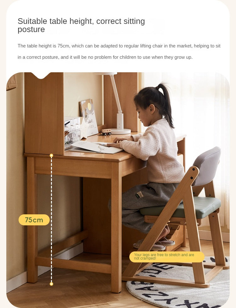 Beech Solid Wood Combination Simple Kids Desk