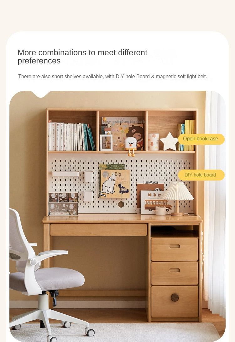 Beech Solid Wood Combination Simple Kids Desk