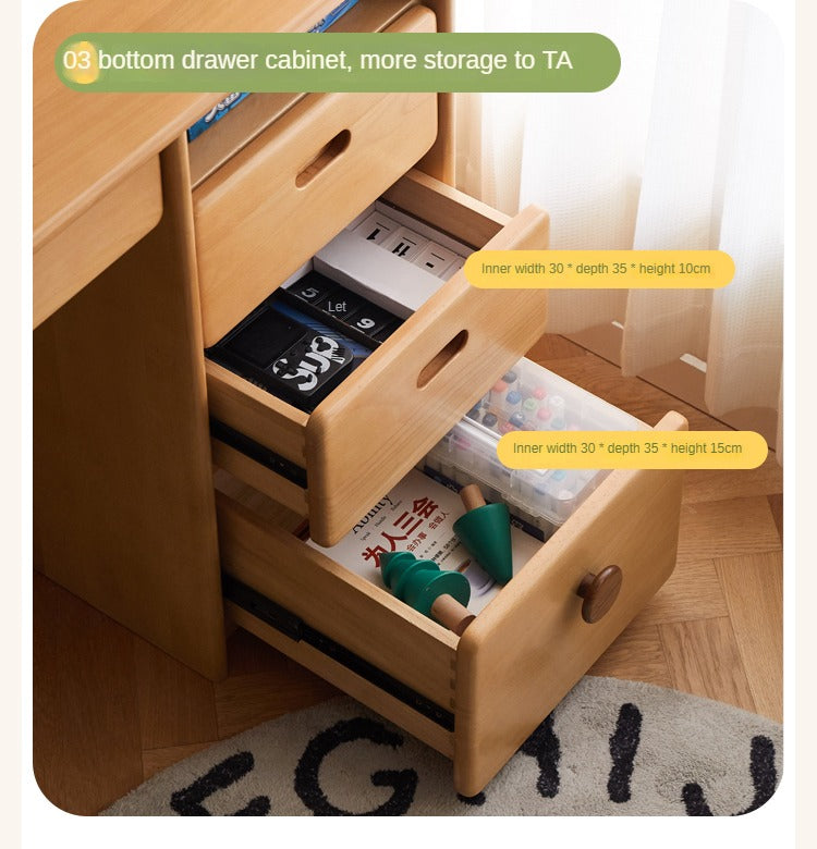 Beech Solid Wood Combination Simple Kids Desk