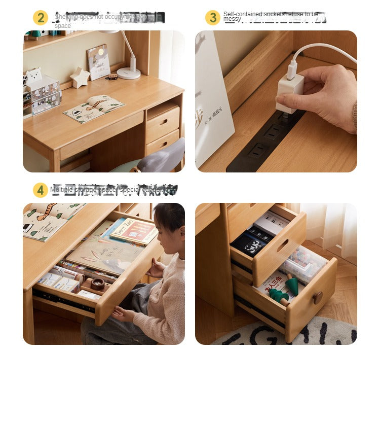 Beech Solid Wood Combination Simple Kids Desk