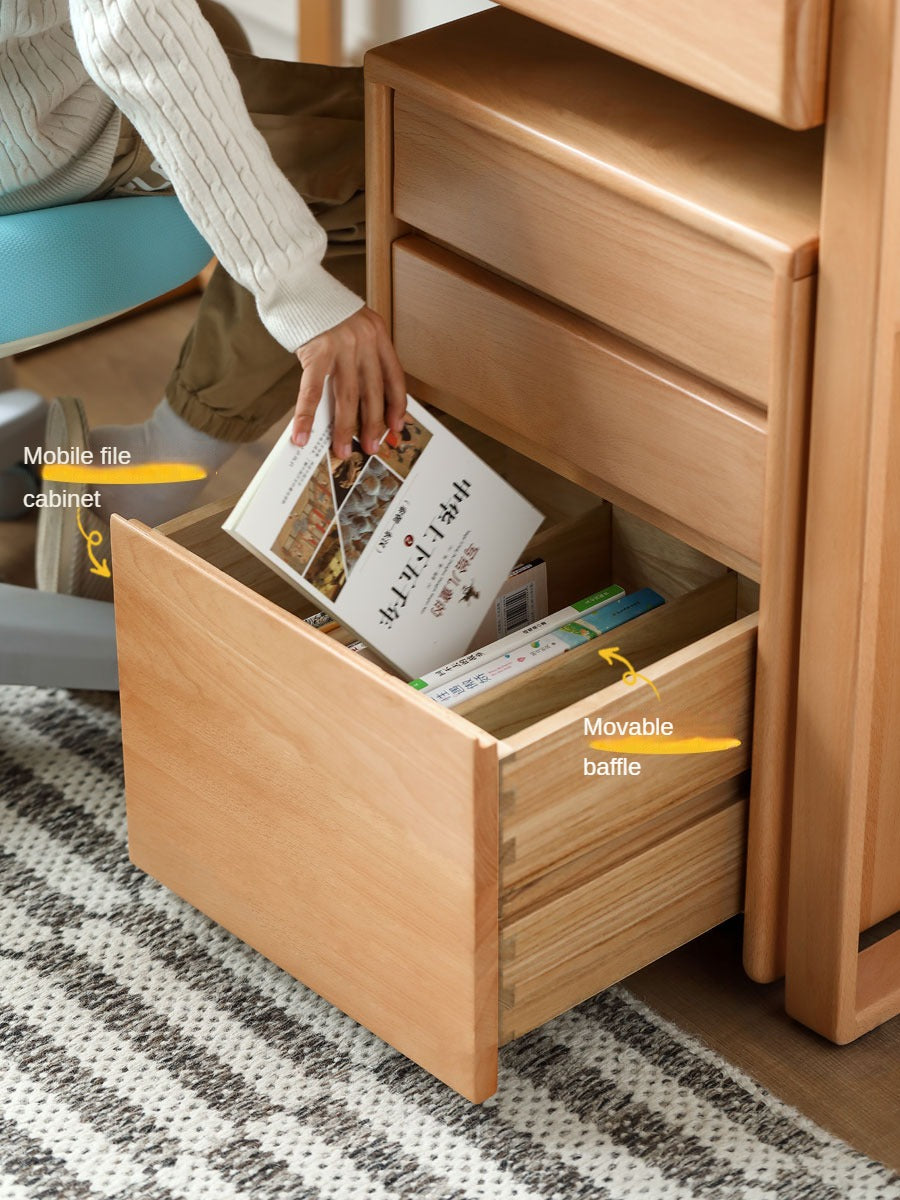 Beech Solid Wood Desk Can Be Lifted and Adjusted