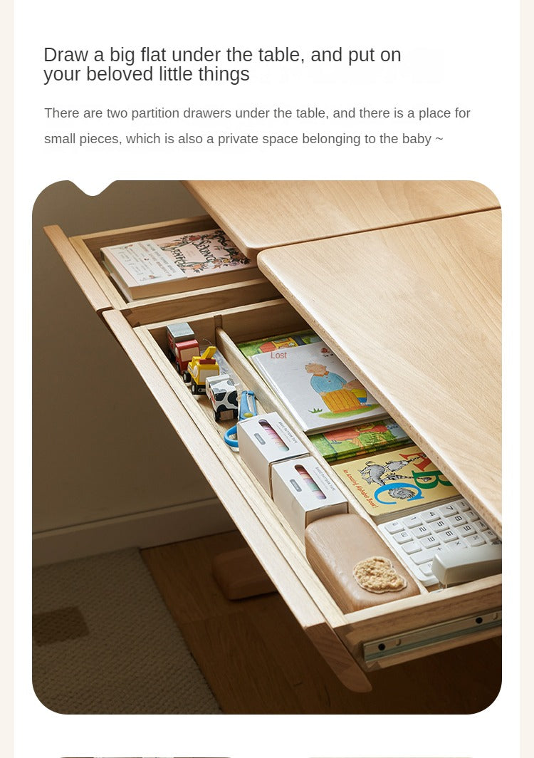 Beech Solid Wood Lifting Kids Table
