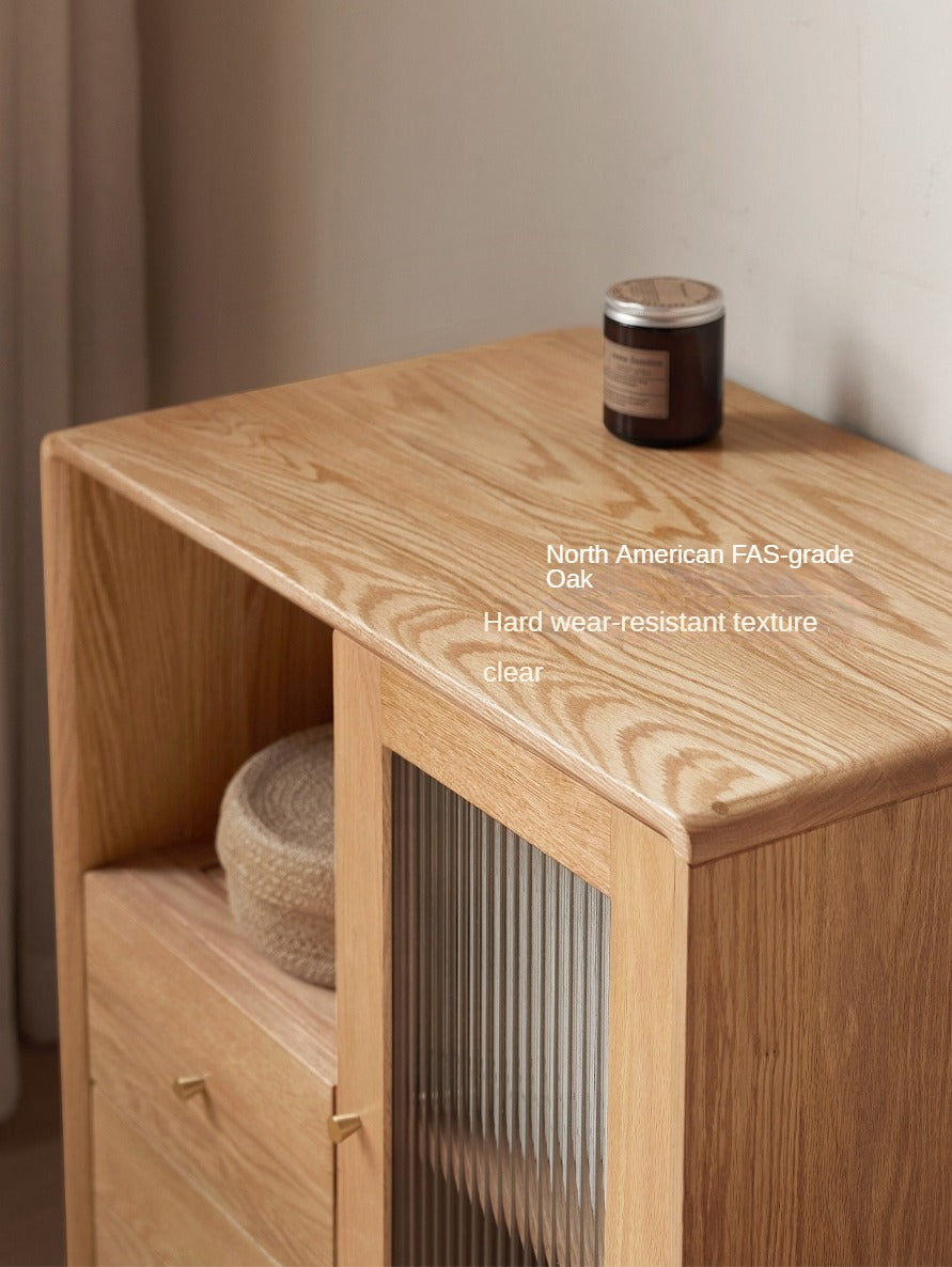Rubberwood, Beech, Oak Solid Wood Nordic Side Cabinet
