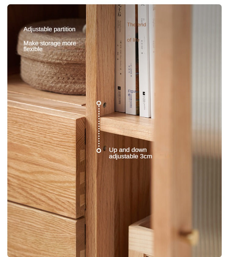 Rubberwood, Beech, Oak Solid Wood Nordic Side Cabinet
