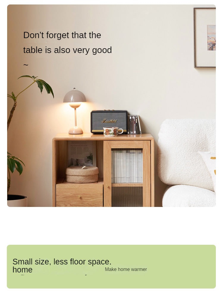 Rubberwood, Beech, Oak Solid Wood Nordic Side Cabinet