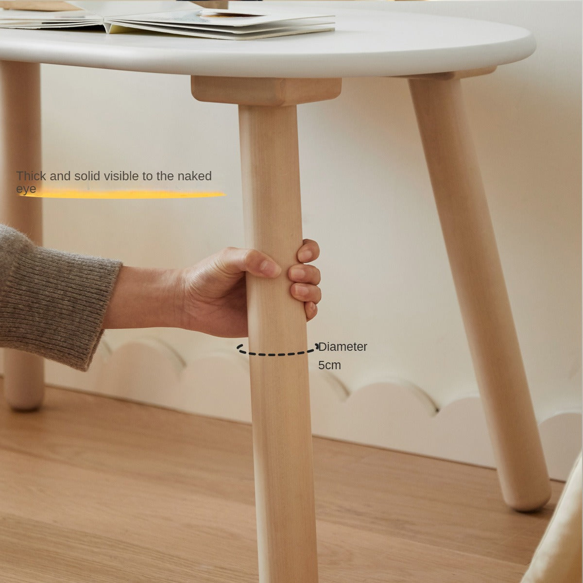 Birch Solid Wood Handmade Children's Study Peanut Table