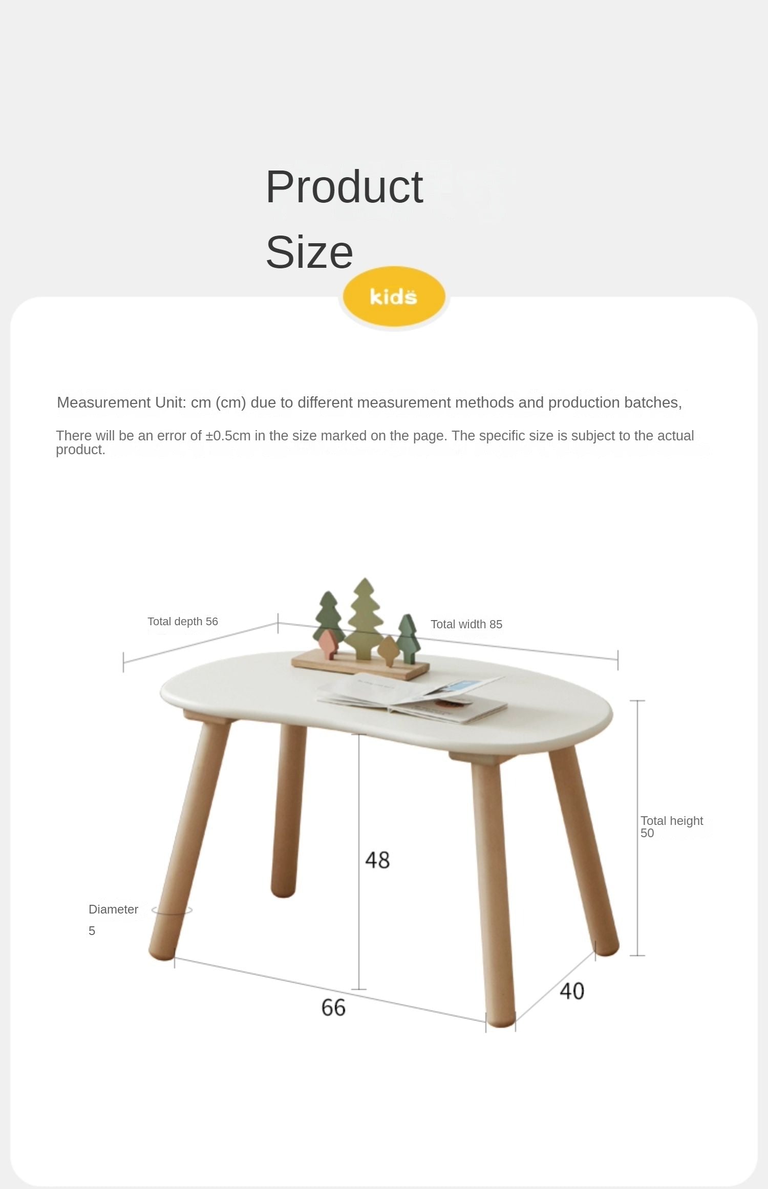 Birch Solid Wood Handmade Children's Study Peanut Table