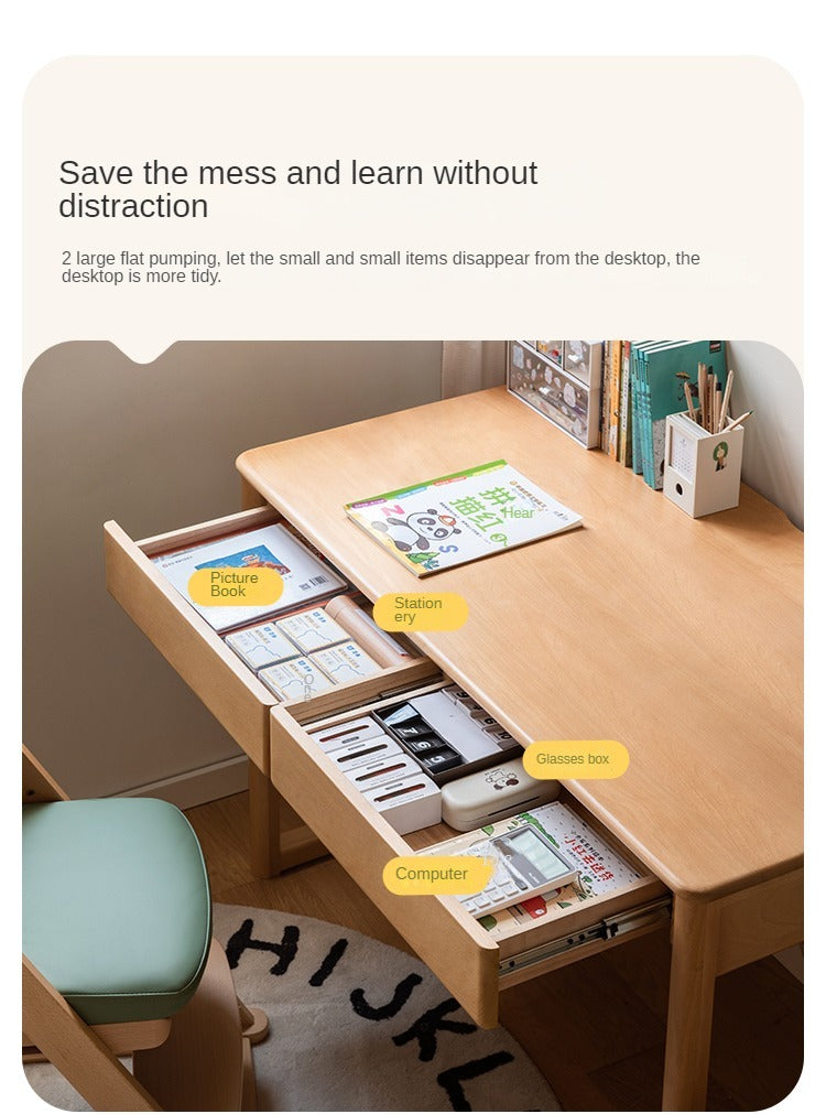 Beech Solid Wood Children's Large Desktop desk