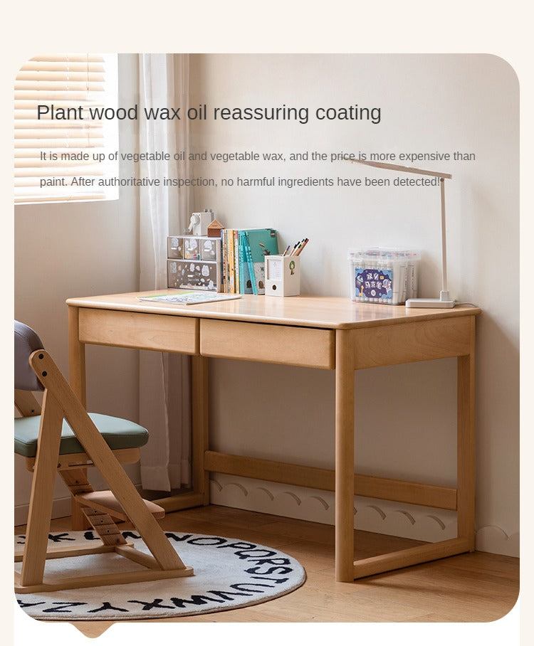 Beech Solid Wood Children's Large Desktop desk