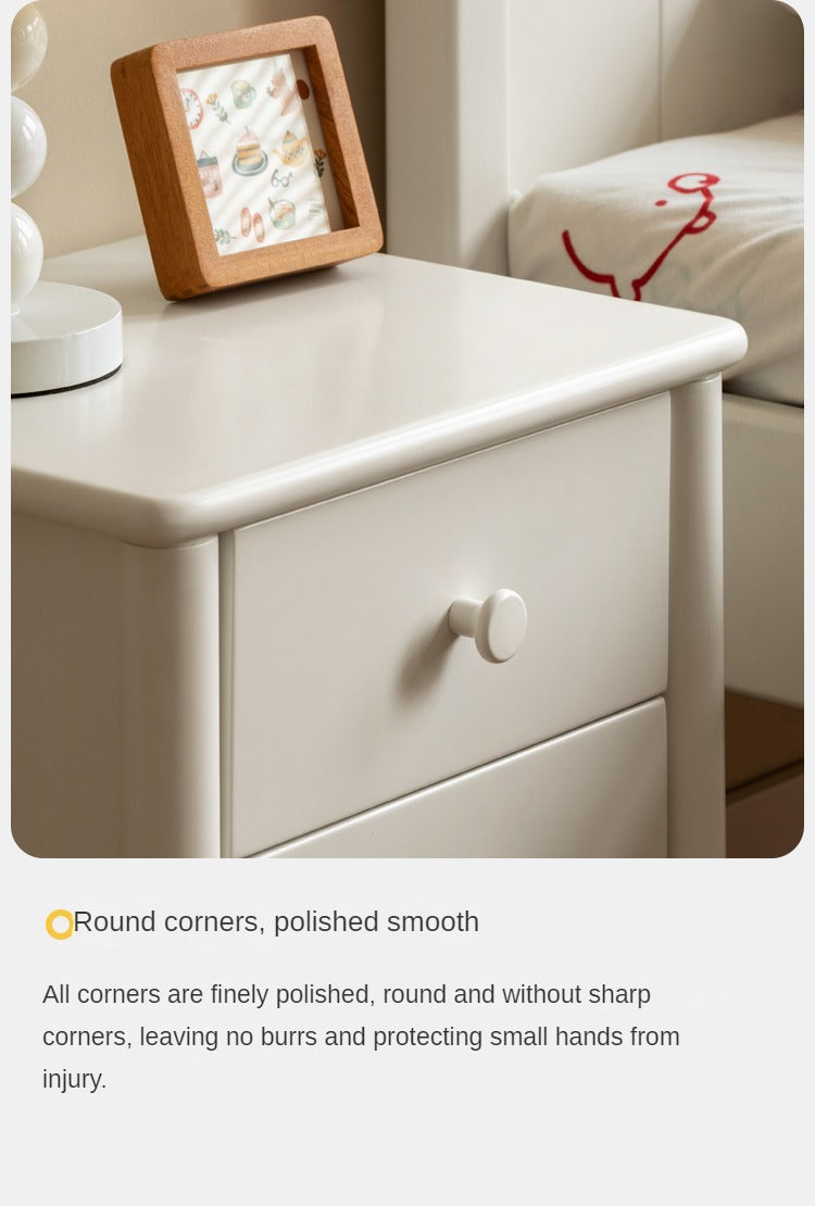 Poplar Solid Wood American White Kids Nightstand