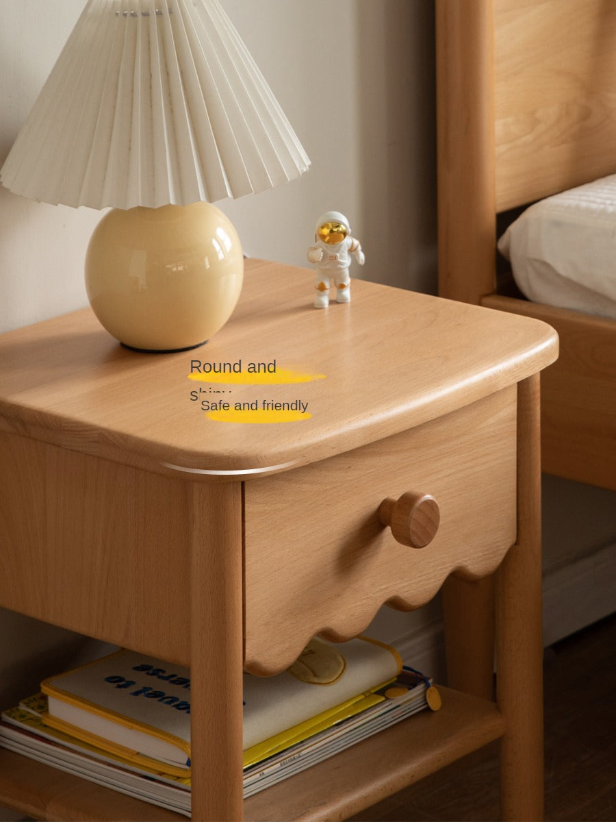 Beech, Oak Solid Wood Nightstand