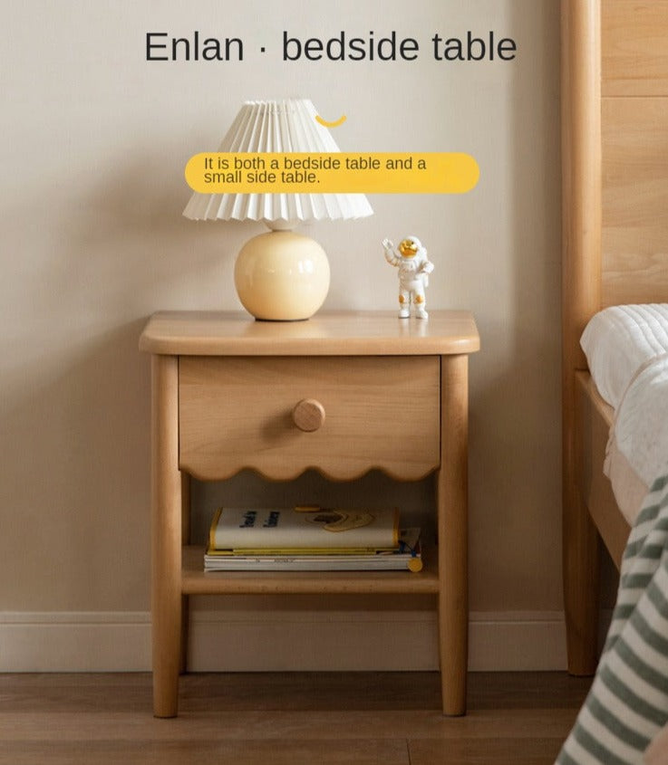 Beech, Oak Solid Wood Nightstand