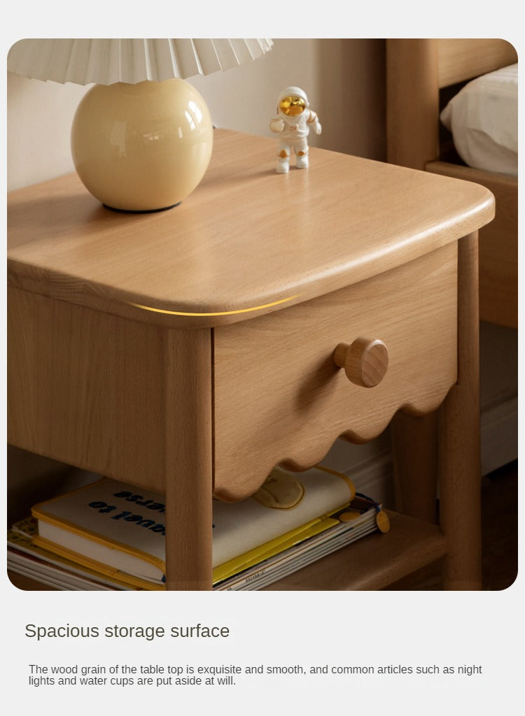 Beech, Oak Solid Wood Nightstand