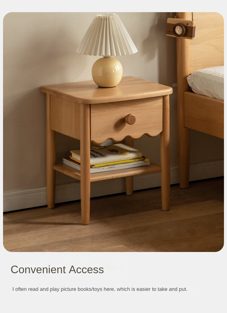 Beech, Oak Solid Wood Nightstand