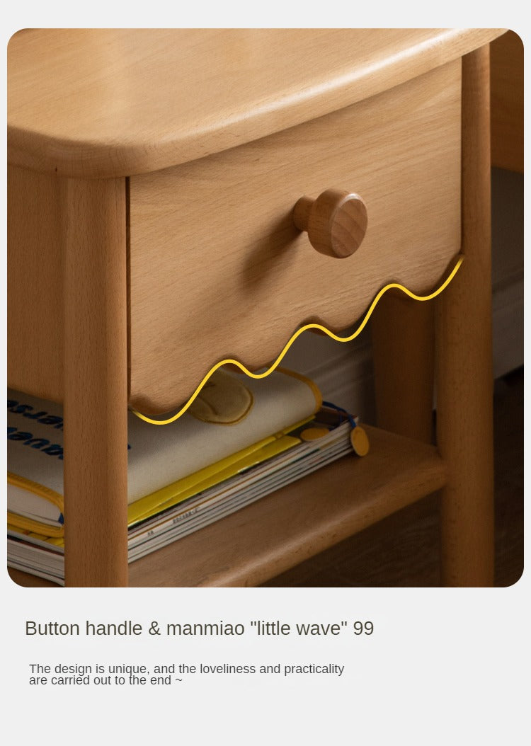 Beech, Oak Solid Wood Nightstand