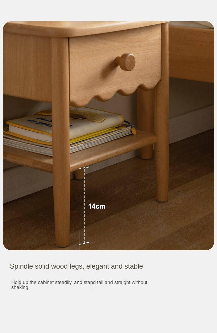 Beech, Oak Solid Wood Nightstand