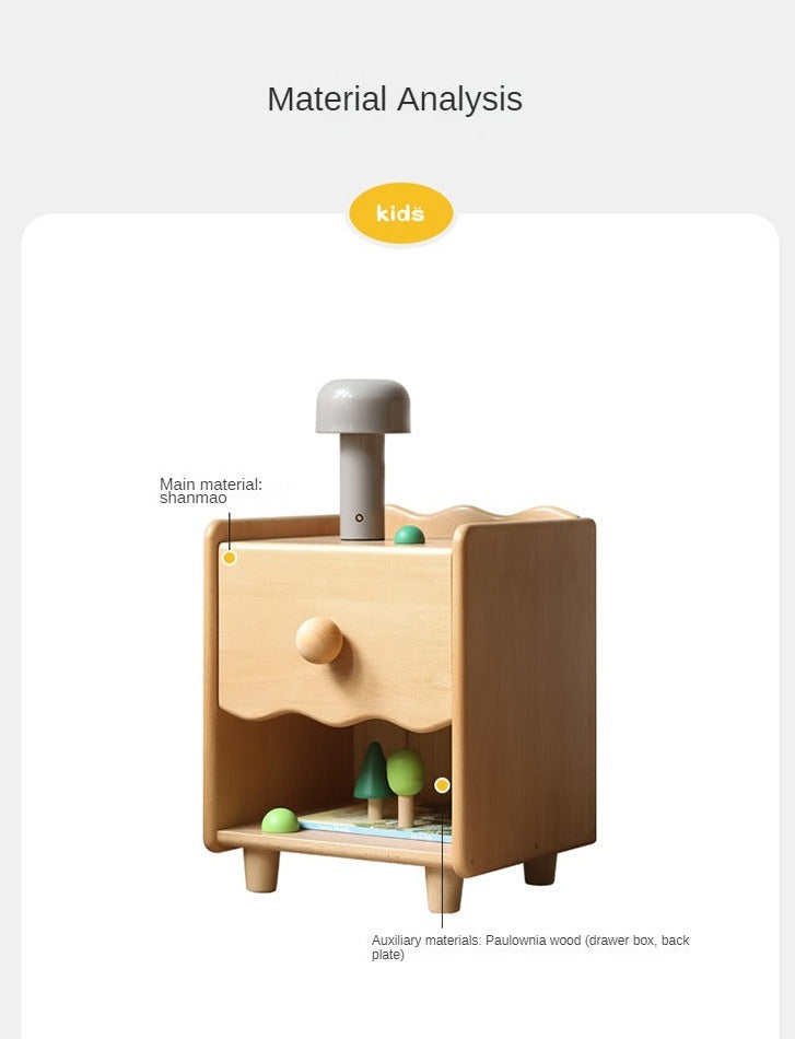 Beech Solid Wood Kids Nightstand