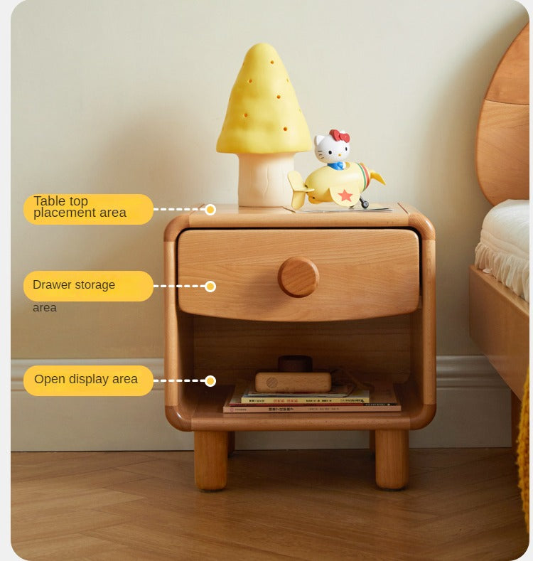 Beech Solid Wood Kids Nightstand