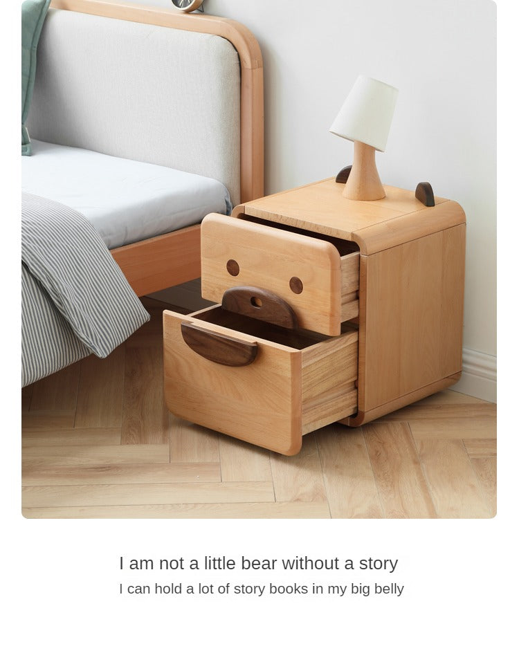 Beech Solid Wood Cartoon Nightstand