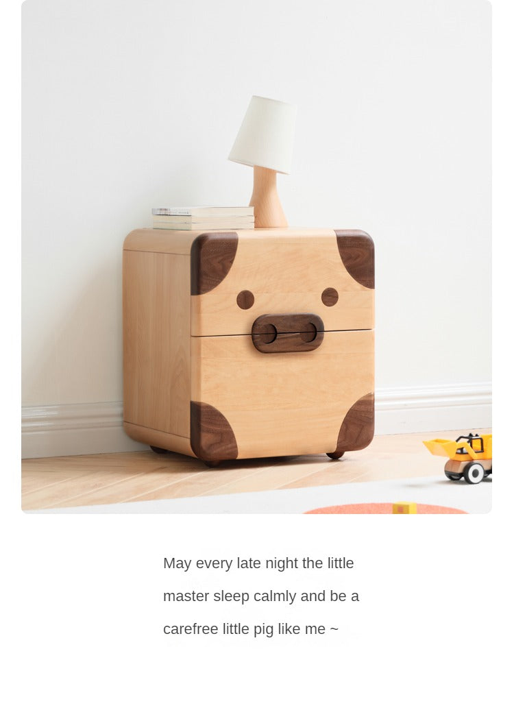 Beech Solid Wood Cartoon Nightstand