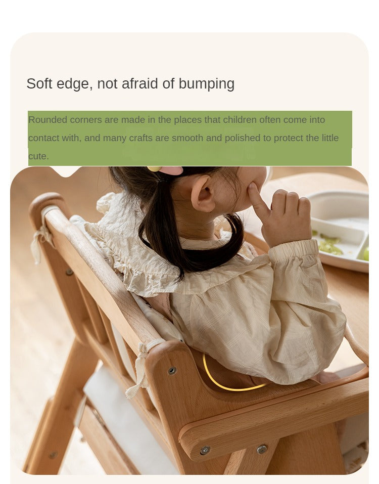 Beech Solid Wood Baby Lifting Dining Chair