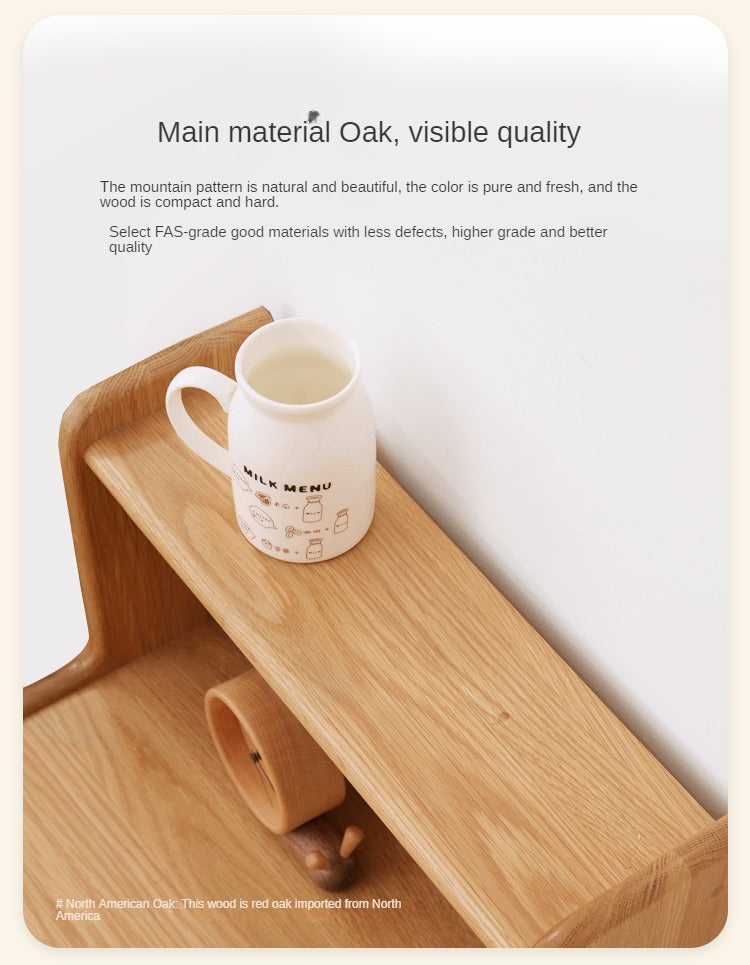 Oak, Beech Solid Wood Small Footstool