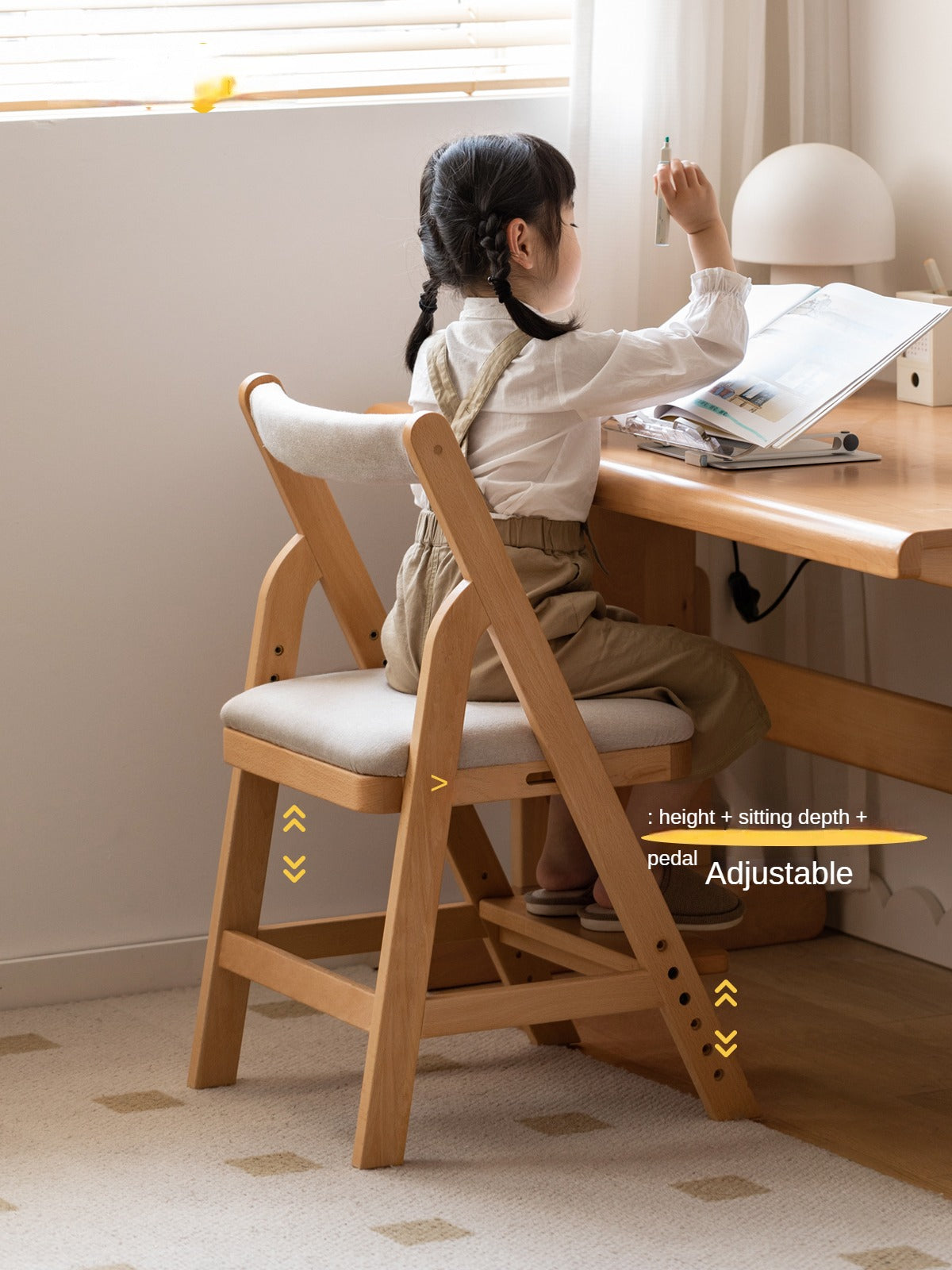 Beech Solid Wood Adjustable Lift Chair.