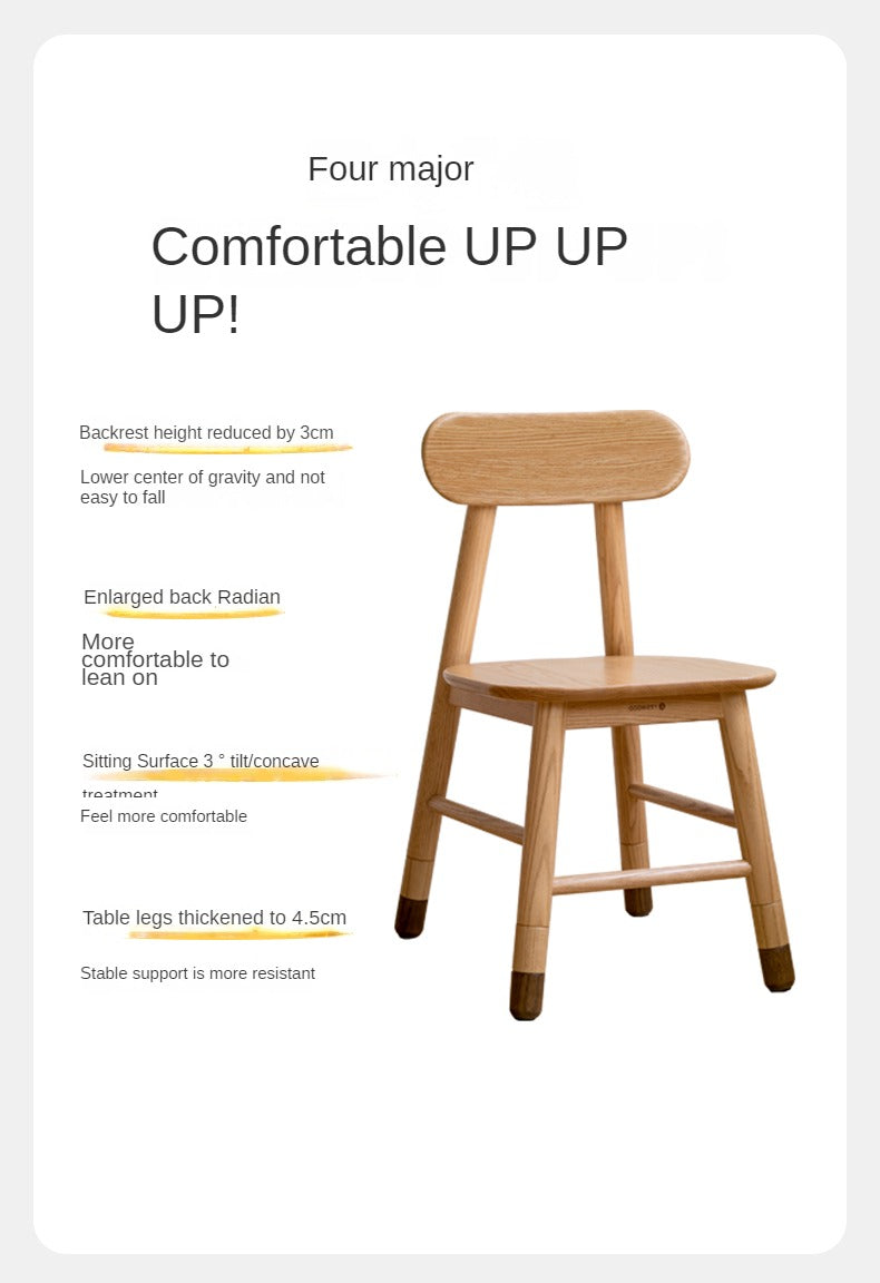 Oak, Beech, Birch Solid Wood Children's Chair Adjustable 3 Heights.