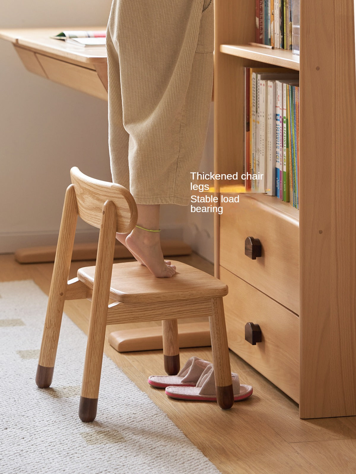 Oak, Beech Solid Wood Kids Small Chair.