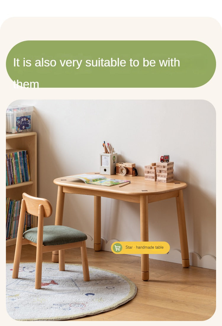 Oak, Beech Solid Wood Kids Small Chair.