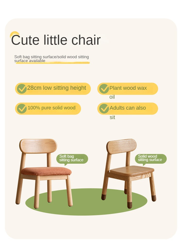 Oak, Beech Solid Wood Kids Small Chair.
