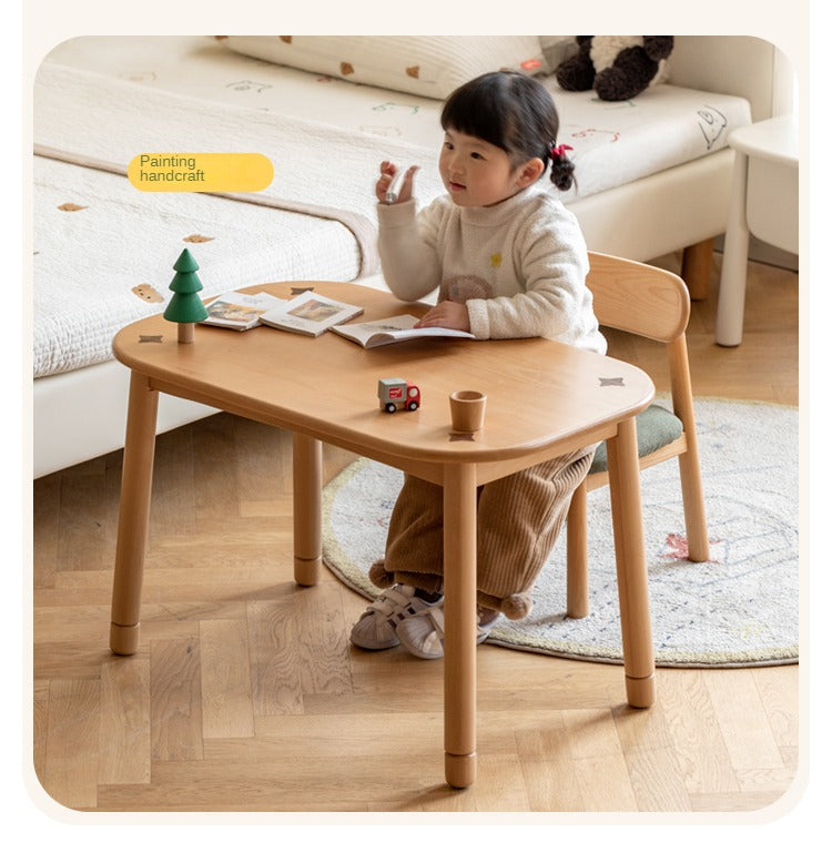 Oak, Beech Solid Wood Kids Small Chair.