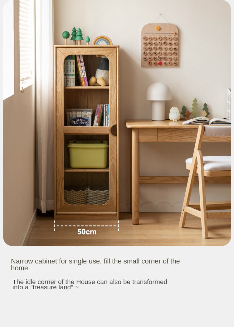 Oak Solid Wood Kids Bookcase Combination Bookshelf
