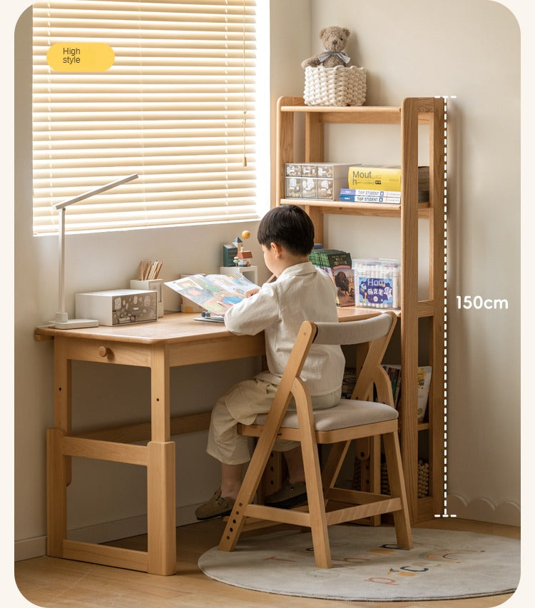 Oak, Beech Solid Wood Children's Toy Storage Bookshelf