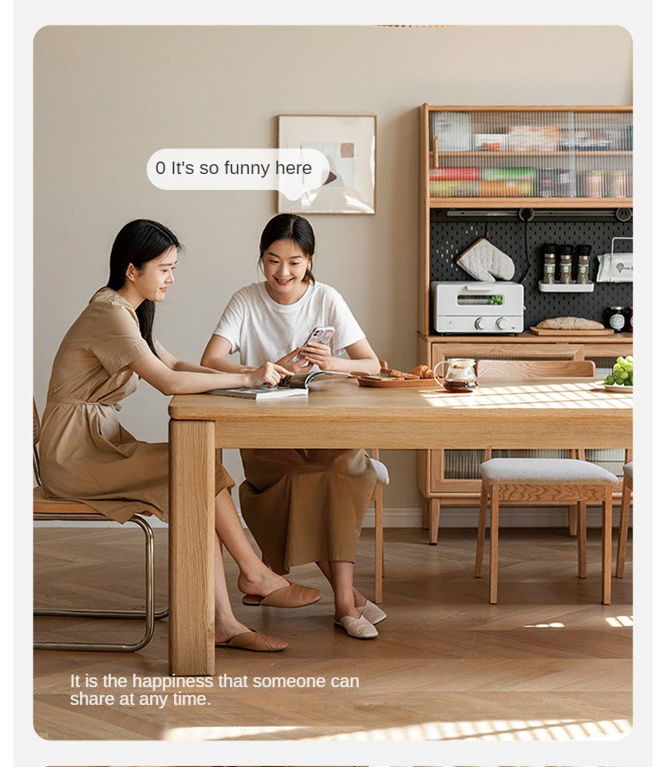 Oak Solid Wood Thick Legs Dining Table