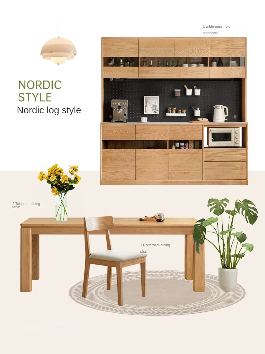 Oak Solid Wood Thick Legs Dining Table