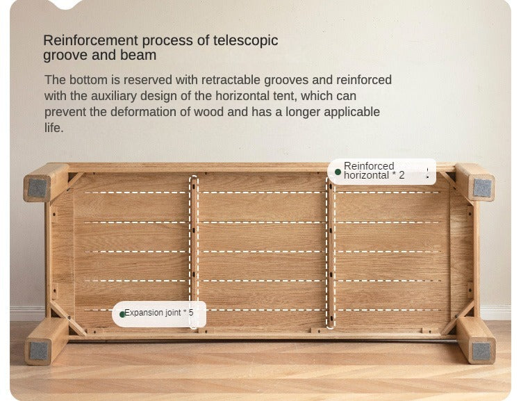 Oak Solid Wood Thick Legs Dining Table