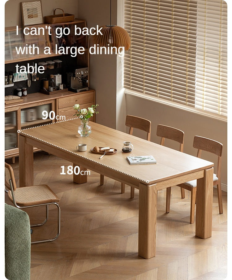 Oak Solid Wood Thick Legs Dining Table