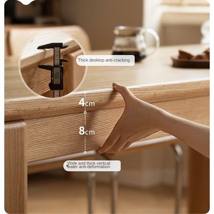 Oak Solid Wood Thick Legs Dining Table
