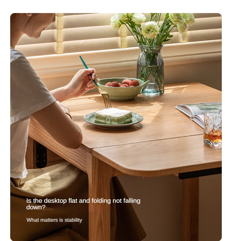 Oak Solid Wood Folding Dining Table
