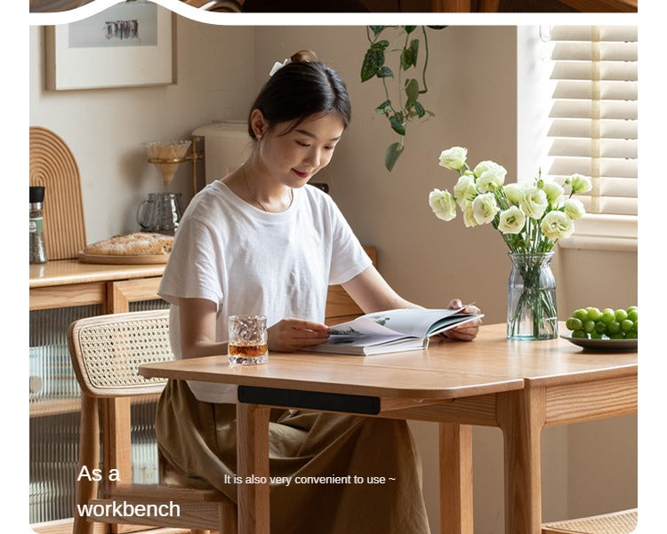 Oak Solid Wood Folding Dining Table