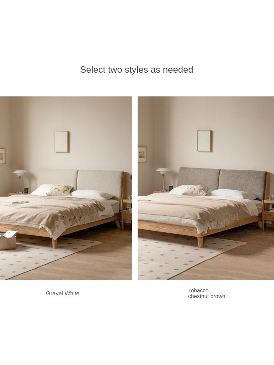 Rubberwood, Oak solid wood Soft Bed