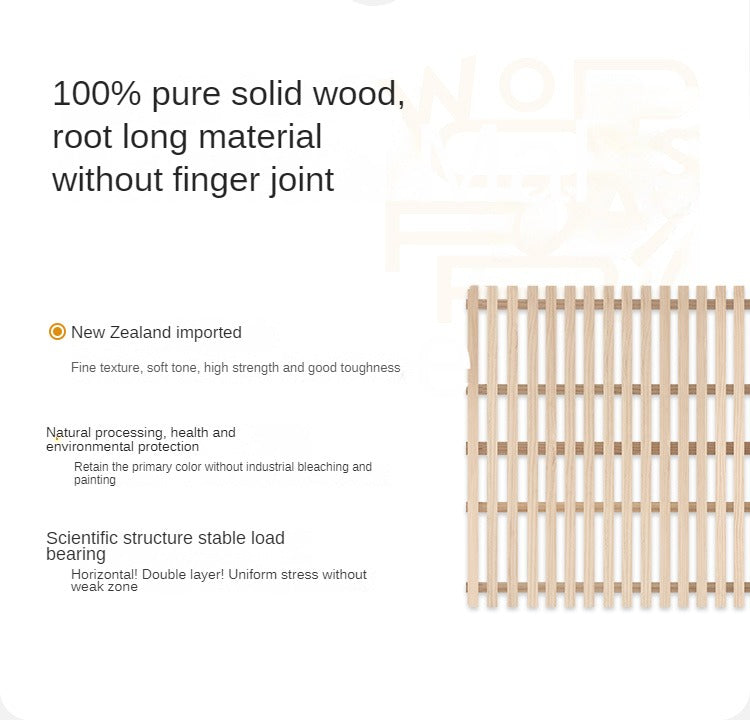 Rubberwood, Oak solid wood Soft Bed